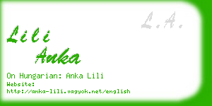 lili anka business card